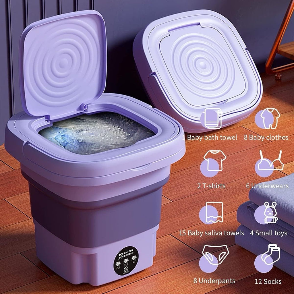 Foldable Mini Washing Machine – Portable & Space-Saving | COD Available + 6-Month Guarantee