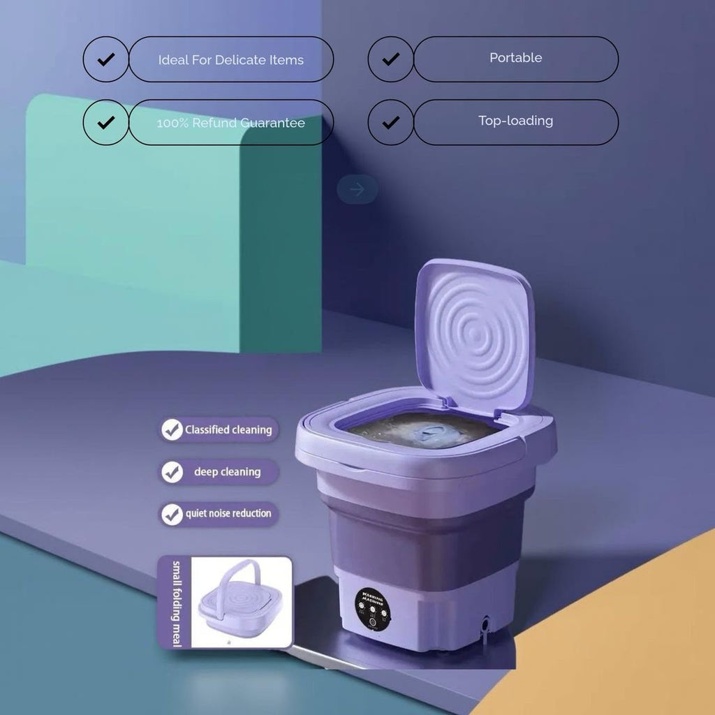 Foldable Mini Washing Machine – Portable & Space-Saving | COD Available + 6-Month Guarantee