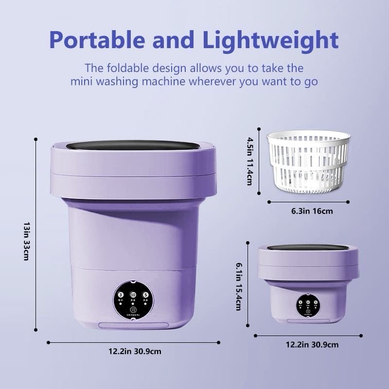 Foldable Mini Washing Machine – Portable & Space-Saving | COD Available + 6-Month Guarantee